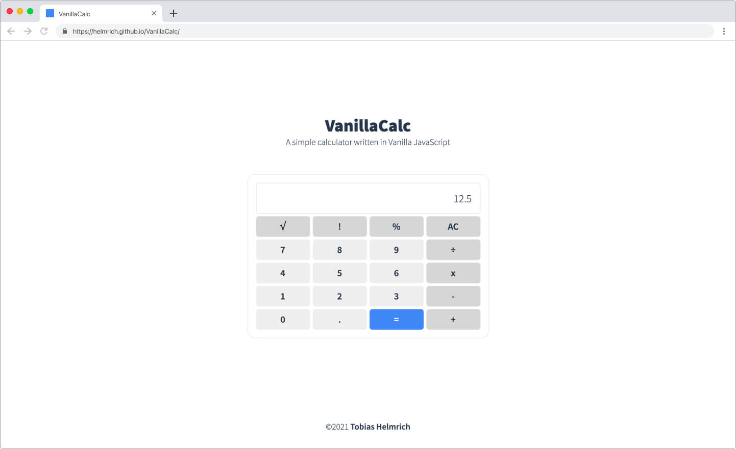 /images/projects/VanillaCalc.jpg screenshot in mockup
